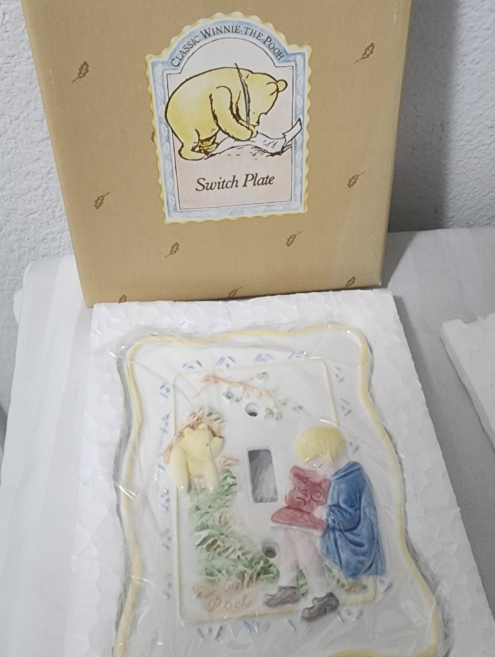 Classic Winnie-the-Pooh Ceramic Switch Plate - Yellow Accents